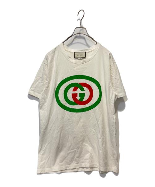 GUCCI（グッチ）GUCCI (グッチ) インターロッキングプリントTシャツ ホワイト サイズ:Sの古着・服飾アイテム