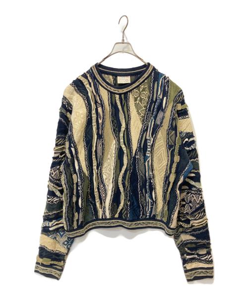 Coogi（クージー）COOGI (クージー) 3dデザインニット ネイビー サイズ:Ｌの古着・服飾アイテム