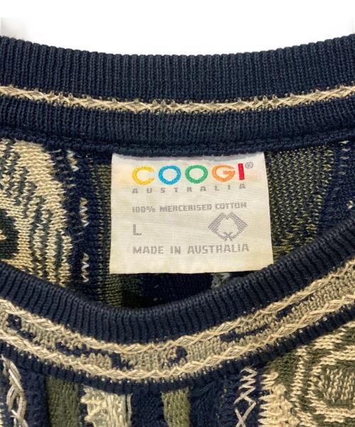 Coogi（クージー）COOGI (クージー) 3dデザインニット ネイビー サイズ:Ｌの古着・服飾アイテム