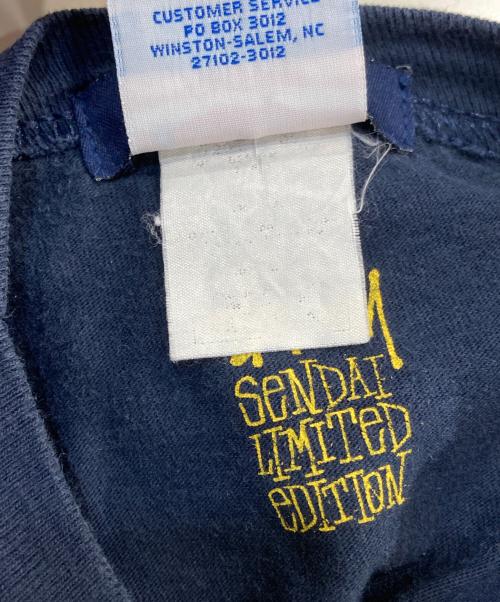 stussy（ステューシー）stussy (ステューシー) Champion (チャンピオン) プリントTシャツ ネイビー サイズ:XLの古着・服飾アイテム