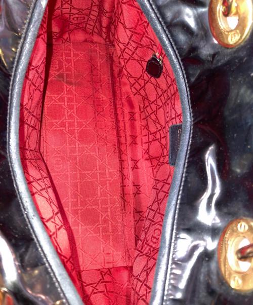 Christian Dior（クリスチャン ディオール）Christian Dior (クリスチャン ディオール) Lady Dior パテントハンドバッグ ブラックの古着・服飾アイテム