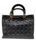 Christian Dior (クリスチャン ディオール) Lady Dior パテントハンドバッグ ブラック：85000円