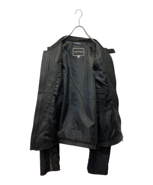 EMPORIO ARMANI（エンポリオ アルマーニ）EMPORIO ARMANI (エンポリオアルマーニ) レザー切替ナイロンジャケット ブラック サイズ:XXLの古着・服飾アイテム