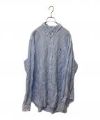POLO RALPH LAURENポロ・ラルフローレン）の古着「ストライプリネンシャツ」｜ブルー