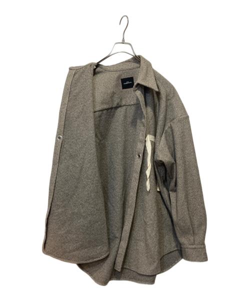 SYU.HOMME/FEMM（シュウオムフェム）SYU.HOMME/FEMM (シュウオムフェム) ヘリンボーンロングスリーブシャツジャケット グレー サイズ:2の古着・服飾アイテム