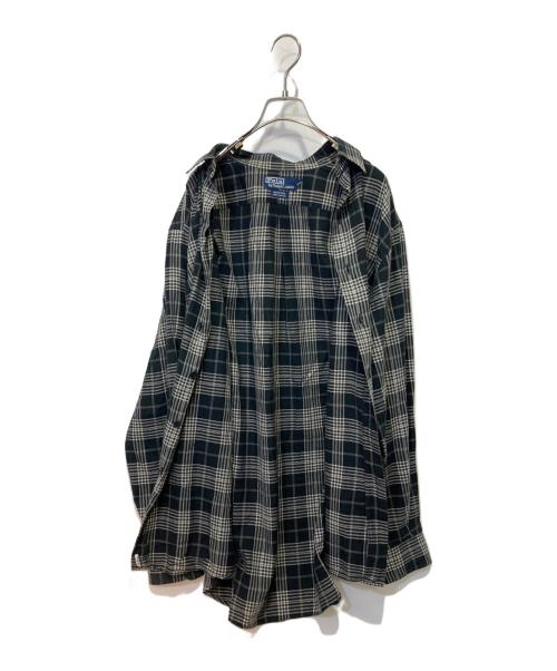 POLO RALPH LAUREN（ポロ・ラルフローレン）POLO RALPH LAUREN (ポロ・ラルフローレン) チェックシャツ ネイビー サイズ:Mの古着・服飾アイテム