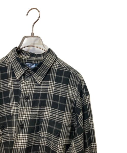 POLO RALPH LAUREN（ポロ・ラルフローレン）POLO RALPH LAUREN (ポロ・ラルフローレン) チェックシャツ ネイビー サイズ:Mの古着・服飾アイテム