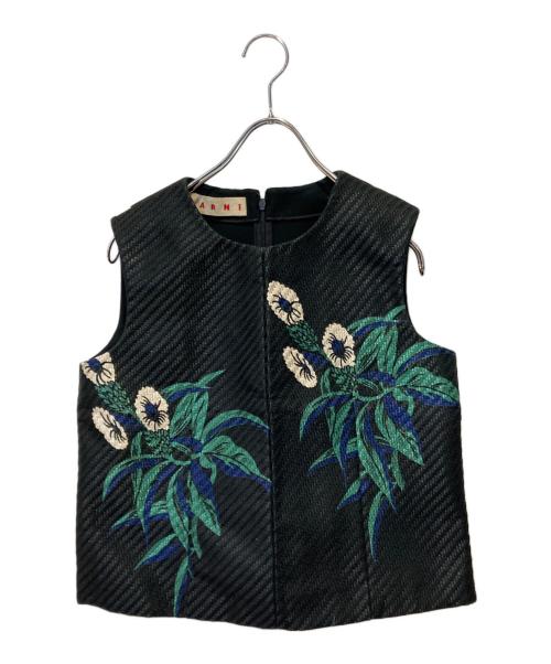 MARNI（マルニ）MARNI (マルニ) 花柄ベスト ブラック サイズ:38の古着・服飾アイテム