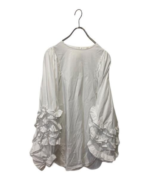 YORI（ヨリ）yori (ヨリ) 長袖フリルブラウス ホワイト サイズ:Freeの古着・服飾アイテム