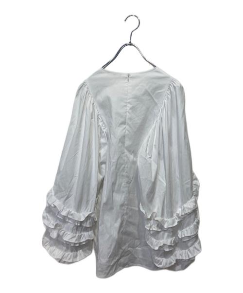 YORI（ヨリ）yori (ヨリ) 長袖フリルブラウス ホワイト サイズ:Freeの古着・服飾アイテム