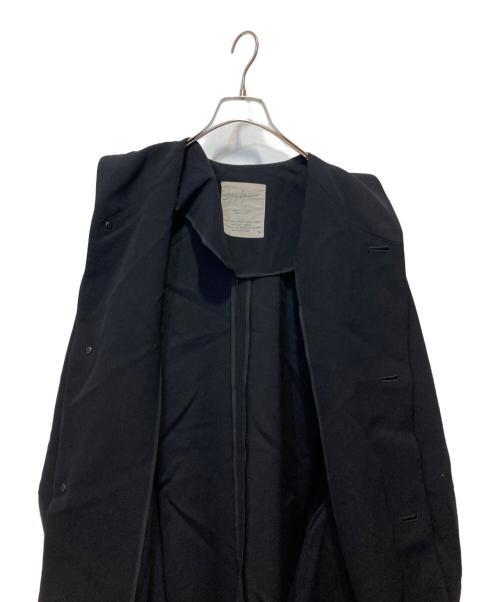 YOHJI YAMAMOTO（ヨウジヤマモト）YOHJI YAMAMOTO (ヨウジヤマモト) ウールギャバジンワイドカラーコート ブラック サイズ:Sの古着・服飾アイテム