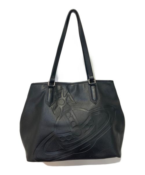 Vivienne Westwood（ヴィヴィアンウエストウッド）Vivienne Westwood (ヴィヴィアンウエストウッド) ビッグオーブレザートートバッグ ブラックの古着・服飾アイテム