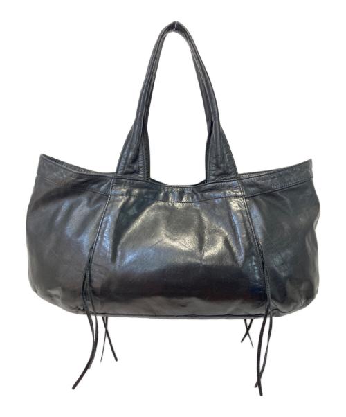 Y's（ワイズ）Y's (ワイズ) カウレザーハンドバッグ ブラックの古着・服飾アイテム