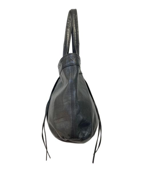 Y's（ワイズ）Y's (ワイズ) カウレザーハンドバッグ ブラックの古着・服飾アイテム