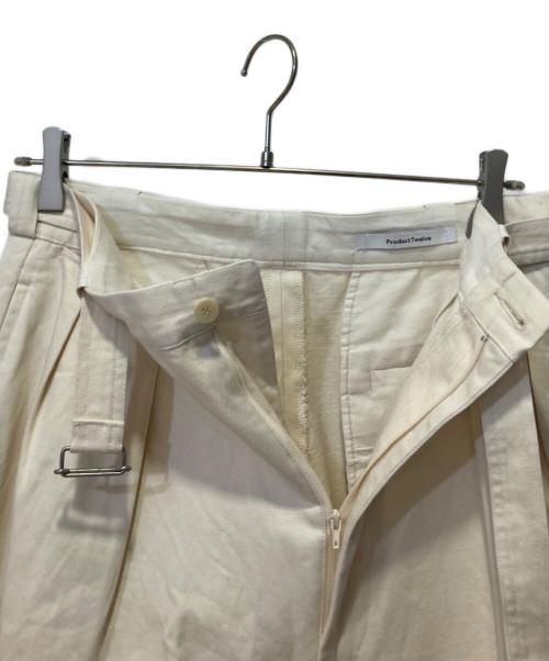 Product Twelve（プロダクトトゥエルブ）Product Twelve (プロダクトトゥエルブ) ベルト付きチノパン アイボリー サイズ:表記無しの古着・服飾アイテム