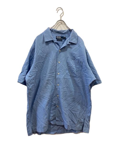 POLO RALPH LAUREN（ポロ・ラルフローレン）POLO RALPH LAUREN (ポロ・ラルフローレン) シルクコットン半袖シャツ スカイブルー サイズ:Ｌの古着・服飾アイテム