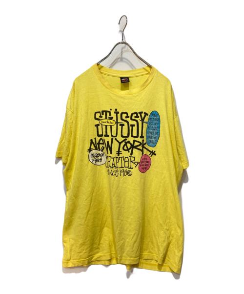 stussy（ステューシー）stussy (ステューシー) プリントTシャツ イエロー サイズ:XLの古着・服飾アイテム