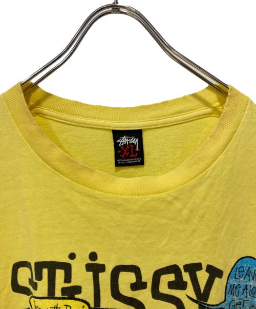 stussy（ステューシー）stussy (ステューシー) プリントTシャツ イエロー サイズ:XLの古着・服飾アイテム