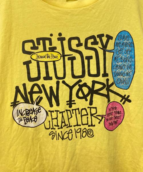 stussy（ステューシー）stussy (ステューシー) プリントTシャツ イエロー サイズ:XLの古着・服飾アイテム