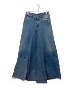 MM6 Maison Margielaエムエムシックスメゾンマルジェラ）の古着「デニムワイドパンツ」｜ブルー