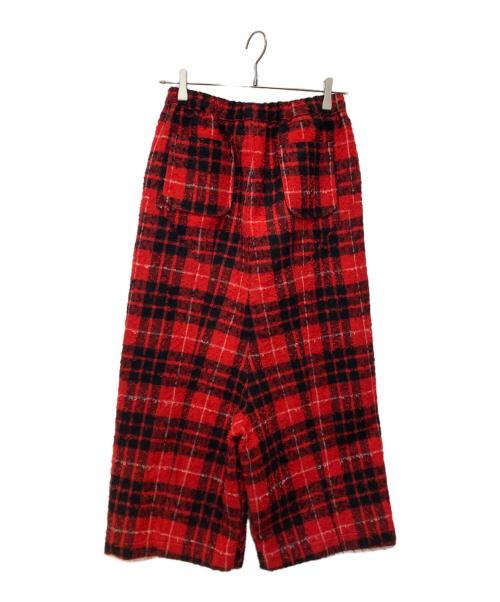 tricot COMME des GARCONS（トリココムデギャルソン）tricot COMME des GARCONS (トリココムデギャルソン) チェッククロップドワイドパンツ レッド サイズ:表記無しの古着・服飾アイテム