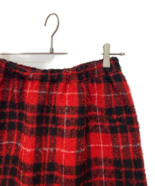 tricot COMME des GARCONS（トリココムデギャルソン）tricot COMME des GARCONS (トリココムデギャルソン) チェッククロップドワイドパンツ レッド サイズ:表記無しの古着・服飾アイテム
