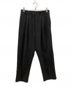 juhaユハ）の古着「FRONT SLIT TAPERED PANTS」｜ブラック