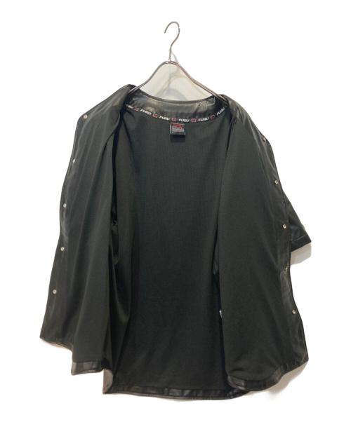FUBU（フブ）FUBU (フブ) LEATHER BASEBALL SHIRT ブラック サイズ:Ｌの古着・服飾アイテム