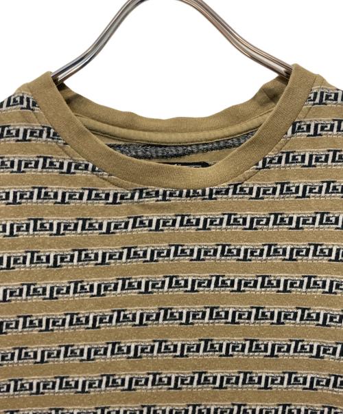 stussy（ステューシー）stussy (ステューシー) 80's 復刻 ジャガードTee ブラウン サイズ:Ｌの古着・服飾アイテム