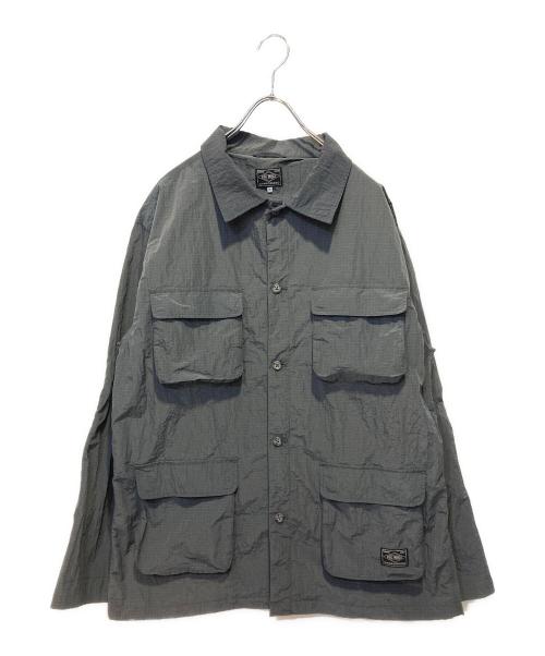 BIG MIKE（ビックマイク）BIG MIKE (ビックマイク) Nylon Rip Fatigue Jacket グレー サイズ:XLの古着・服飾アイテム