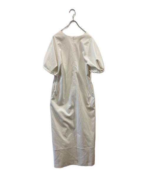 machatt（マチャット）machatt (マチャット) ピケVネックロングドレスワンピース ホワイト サイズ:FREEの古着・服飾アイテム