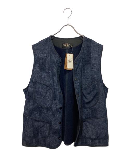 RRL（ダブルアールエル）RRL (ダブルアールエル) プリント インディゴ フリース ベスト ネイビー サイズ:XL 未使用品の古着・服飾アイテム