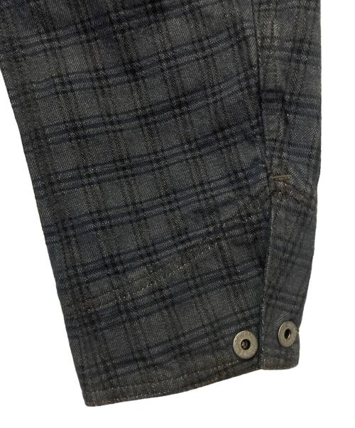 RRL（ダブルアールエル）RRL (ダブルアールエル) チェック ジャカードウーブン デニム ジャケット ネイビー サイズ:XLの古着・服飾アイテム