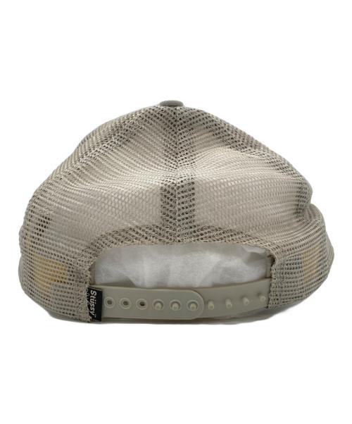 stussy（ステューシー）stussy (ステューシー) 90’s worldwide ワッペンメッシュキャップ グレー×ピンクの古着・服飾アイテム