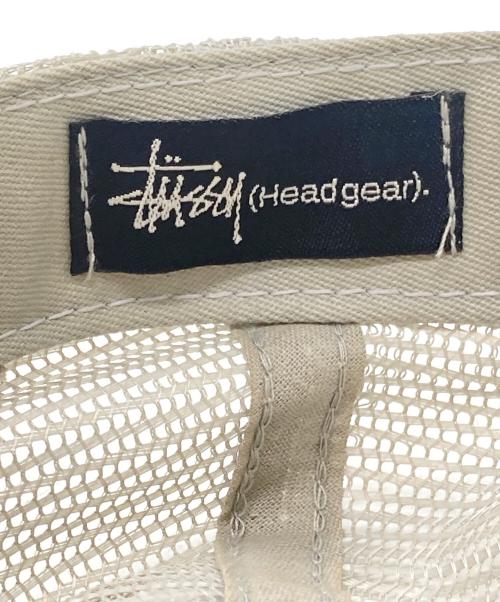 stussy（ステューシー）stussy (ステューシー) 90’s worldwide ワッペンメッシュキャップ グレー×ピンクの古着・服飾アイテム