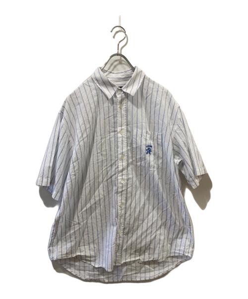 stussy（ステューシー）stussy (ステューシー) 23ss Boxy Striped Shirt ホワイト×ブルー サイズ:Ｓの古着・服飾アイテム