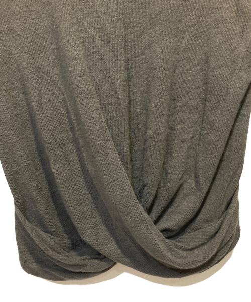 BORDERS at BALCONY（ボーダーズアットバルコニー）BORDERS AT BALCONY (ボーダーズアットバルコニー) TWIST RIB TEE グレー サイズ:36の古着・服飾アイテム