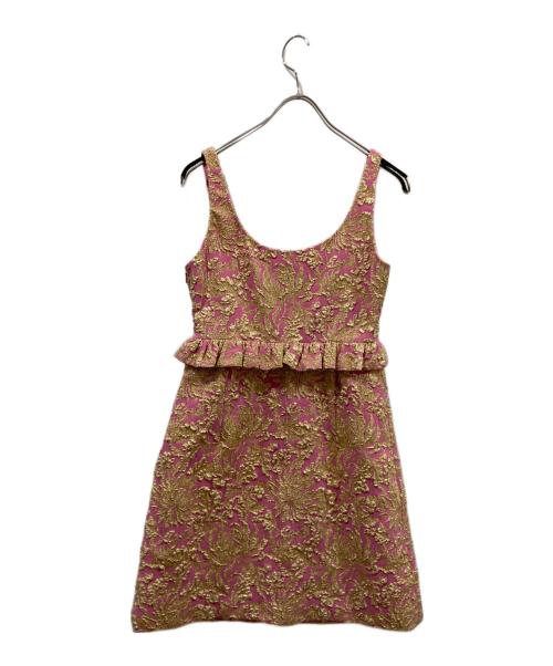 MIU MIU（ミュウミュウ）MIU MIU (ミュウミュウ) ジャガードワンピース ピンク サイズ:38の古着・服飾アイテム