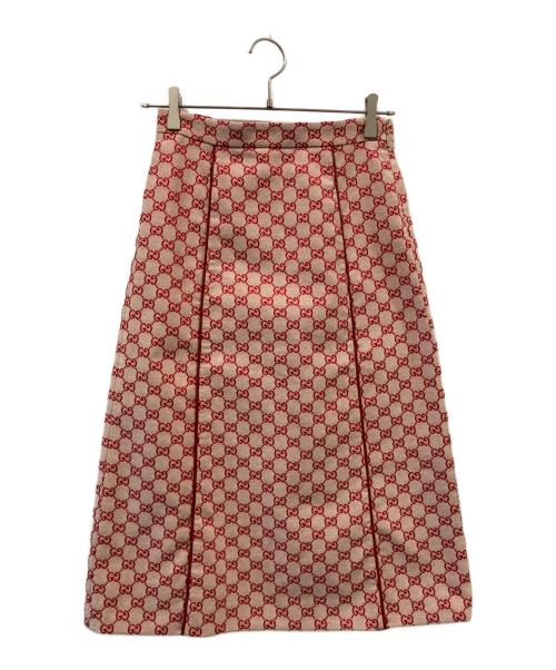 GUCCI（グッチ）GUCCI (グッチ) GG柄 ロング タイトスカート ピンク サイズ:38の古着・服飾アイテム