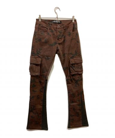 中古・古着通販】VALABASAS (バラバサス) カモ柄フレアデニム ブラウン