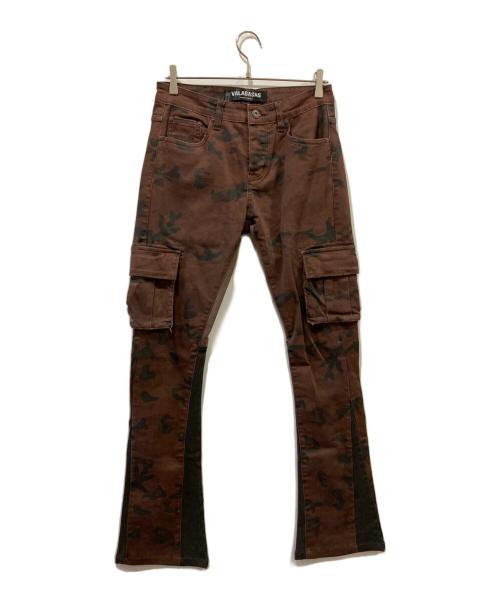 VALABASAS（バラバサス）VALABASAS (バラバサス) カモ柄フレアデニム ブラウン×ブラック サイズ:W30の古着・服飾アイテム