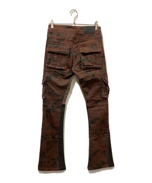 VALABASAS（バラバサス）VALABASAS (バラバサス) カモ柄フレアデニム ブラウン×ブラック サイズ:W30の古着・服飾アイテム