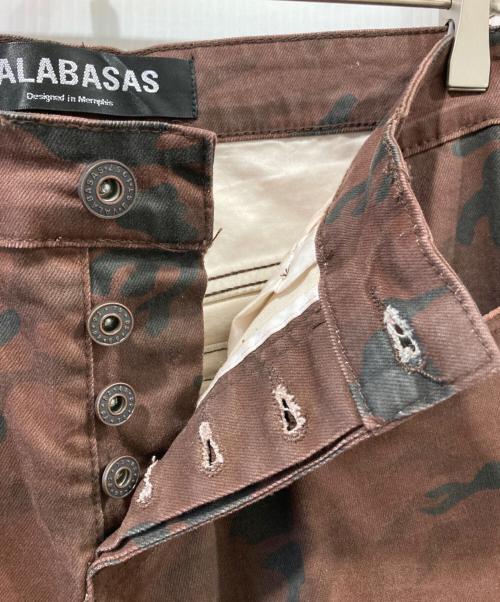 VALABASAS（バラバサス）VALABASAS (バラバサス) カモ柄フレアデニム ブラウン×ブラック サイズ:W30の古着・服飾アイテム