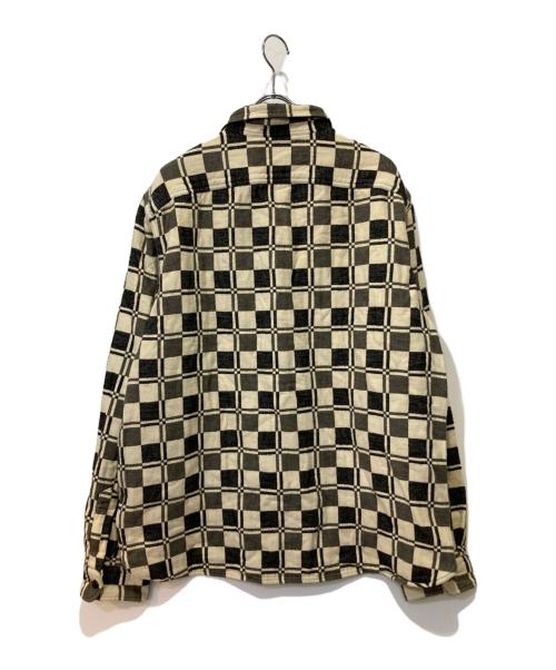 RRL（ダブルアールエル）RRL (ダブルアールエル) Plaid Brushed Jacquard Workshirt ブラック×アイボリー サイズ:XLの古着・服飾アイテム