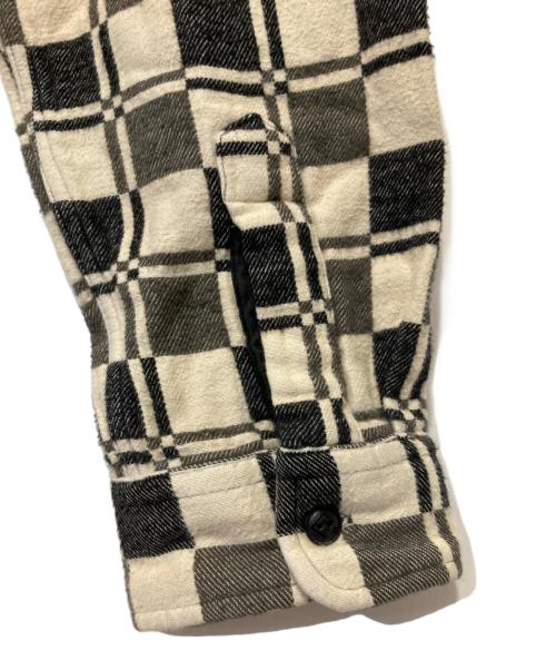 RRL（ダブルアールエル）RRL (ダブルアールエル) Plaid Brushed Jacquard Workshirt ブラック×アイボリー サイズ:XLの古着・服飾アイテム