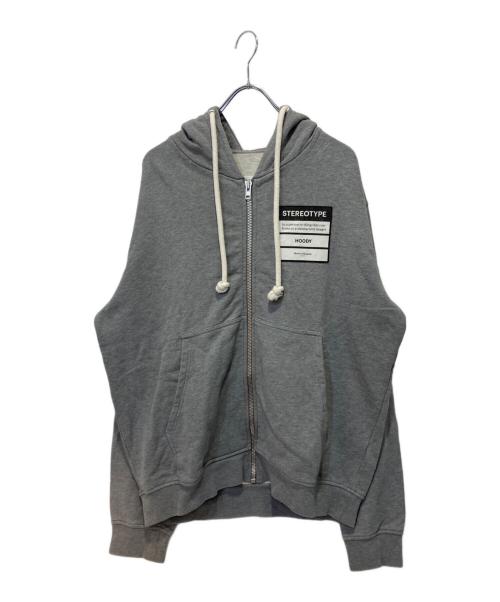 Maison Margiela（メゾンマルジェラ）Maison Margiela (メゾンマルジェラ) ステレオタイプジップパーカー グレー サイズ:50の古着・服飾アイテム