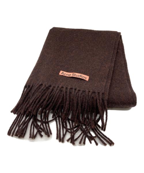 Acne studios（アクネ ストゥディオス）ACNE STUDIOS (アクネ ストゥディオス) ロゴマフラー ブラウンの古着・服飾アイテム