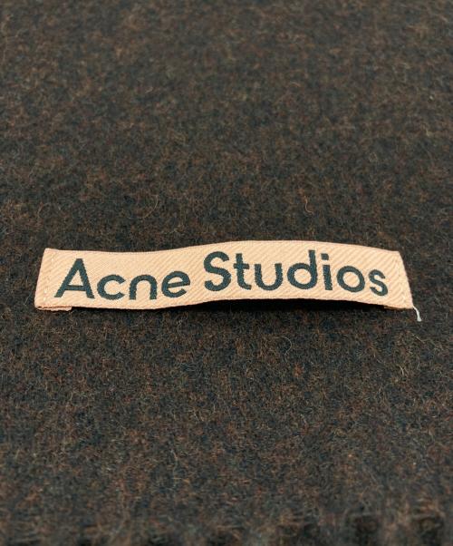 Acne studios（アクネ ストゥディオス）ACNE STUDIOS (アクネ ストゥディオス) ロゴマフラー ブラウンの古着・服飾アイテム