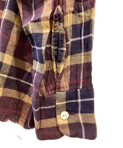 Needles（ニードルズ）Needles (ニードルズ) 19ss カットオフオープンカラーシャツ パープル×ベージュ サイズ:Ｌの古着・服飾アイテム