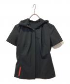PRADA SPORTSプラダスポーツ）の古着「ナイロンフーデッドパーカー」｜ブラック